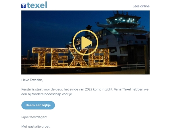 Een warme kerstgroet vanaf Texel