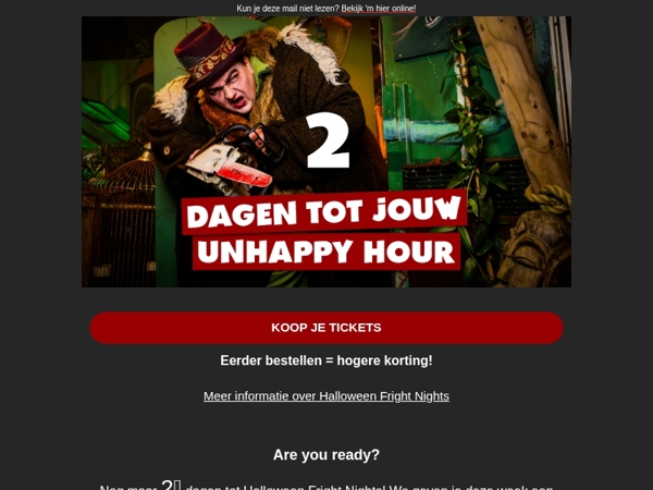 Nog 2️⃣ dagen tot Halloween Fright Nights