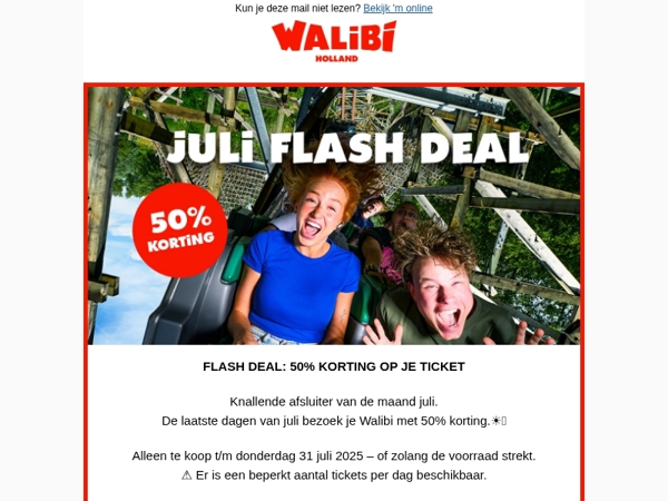 📣 Deal alert: 50% korting op je ticket!