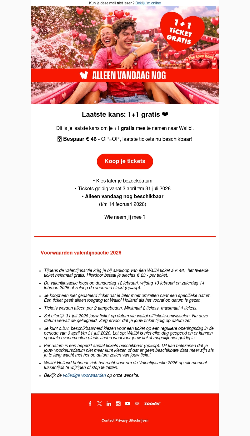 Laatste kans: 1+1 gratis ❤️ Laatste kans: 1+1 gratis ❤️