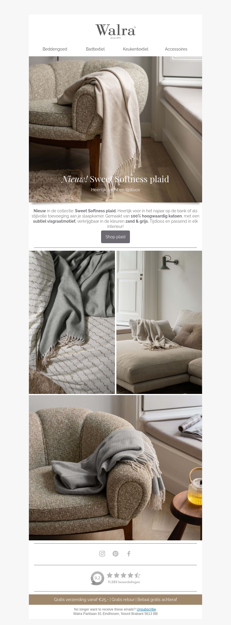 Nieuw! Plaid Sweet Softness Nieuw! Plaid Sweet Softness