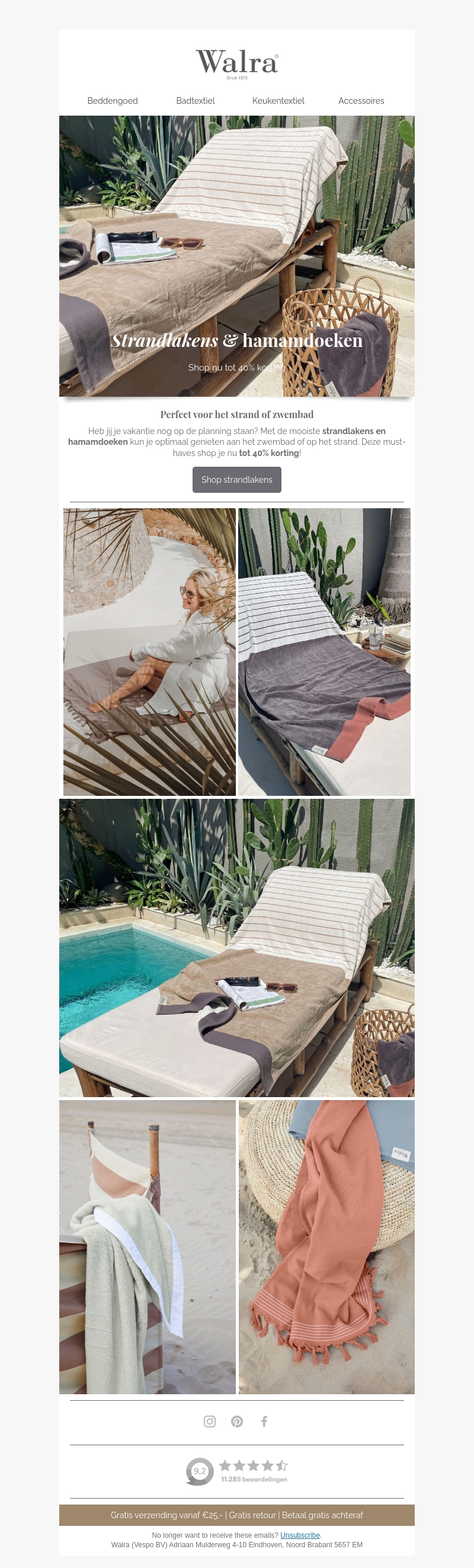 Tot 40% korting op strandlakens en hamamdoeken! Tot 40% korting op strandlakens en hamamdoeken!