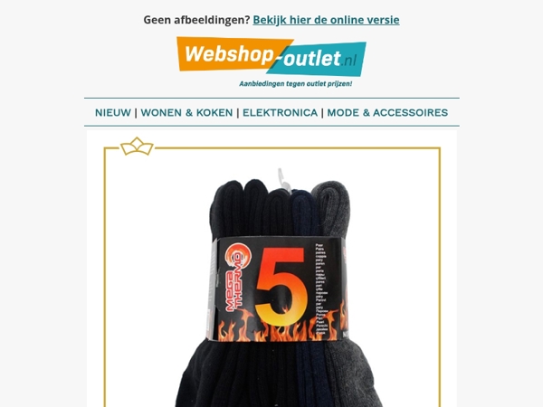 Warme Thermosokken / Wollen Inlegzolen / Fakir Elektrische Kachel / Smile Pannenset / Emma Matrassen