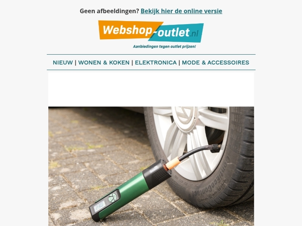 909 Outdoor Luchtcompressor / Keukentrolley Sophie / Smile Pannenset / Magnetische Autorruitcover / Led Kaarsenset