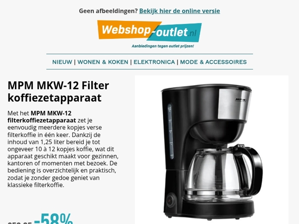 MPM Filterkoffiezetapparaat / Mario Russo Rib Sweater / Brend Heater / Puzzelmap / Elektrische Deken