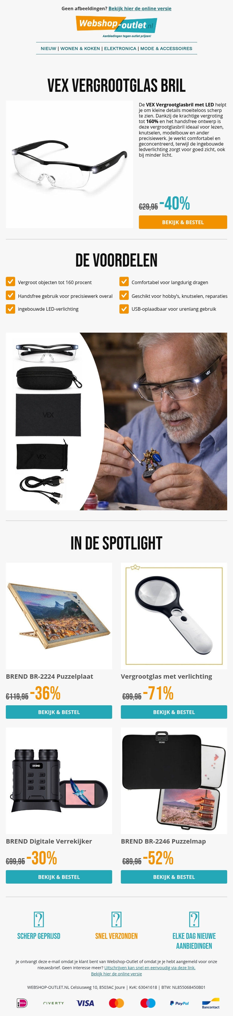 Vergrootglas bril met LED / Puzzelplaat / Digitale Verrekijker / Vergrootglas met LED Vergrootglas bril met LED / Puzzelplaat / Digitale Verrekijker / Vergrootglas met LED