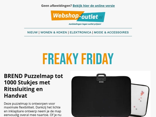 🎉 Freaky Friday = Alles van het merk Brend Puzzelmap / Ventilator Kachel / HD Verrekijker / Hoofdkussens / Snellader