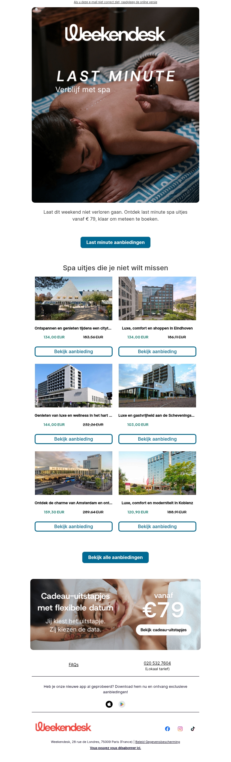 Spa uitjes vanaf € 79 Spa uitjes vanaf € 79