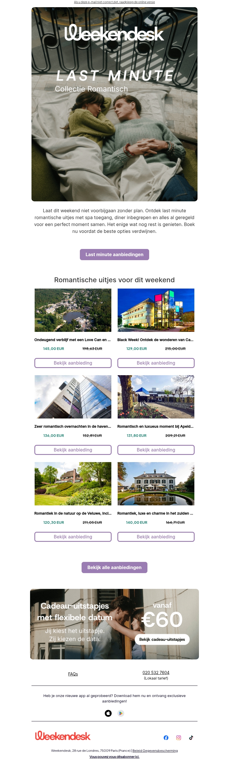 Jullie romantisch weekend begint nu Jullie romantisch weekend begint nu