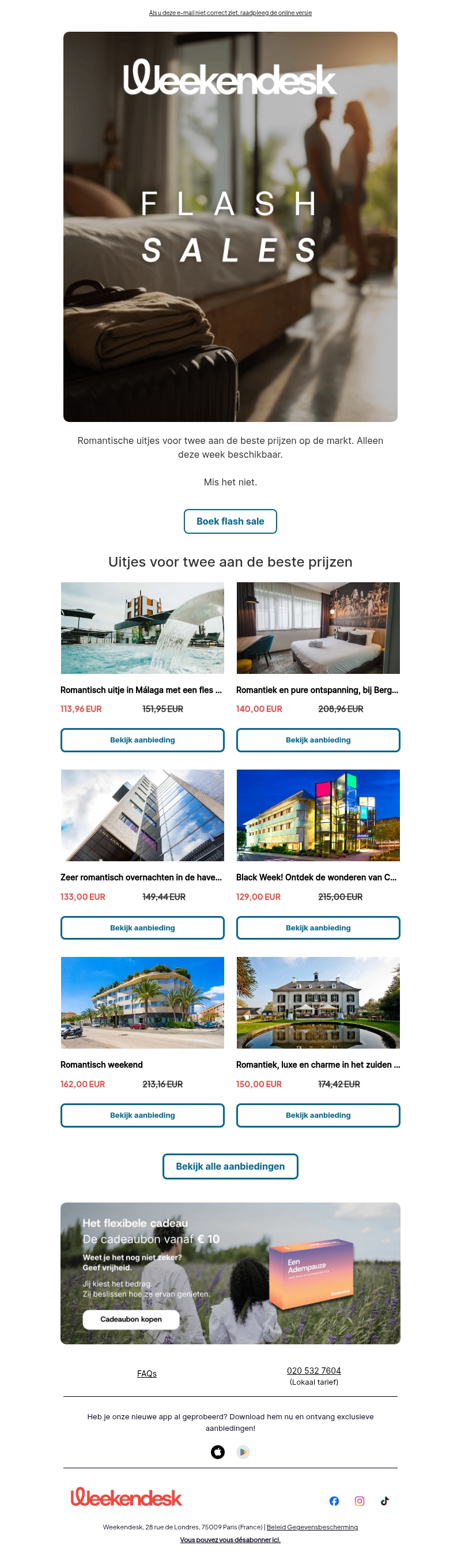 Romantische deals, alleen deze week Romantische deals, alleen deze week