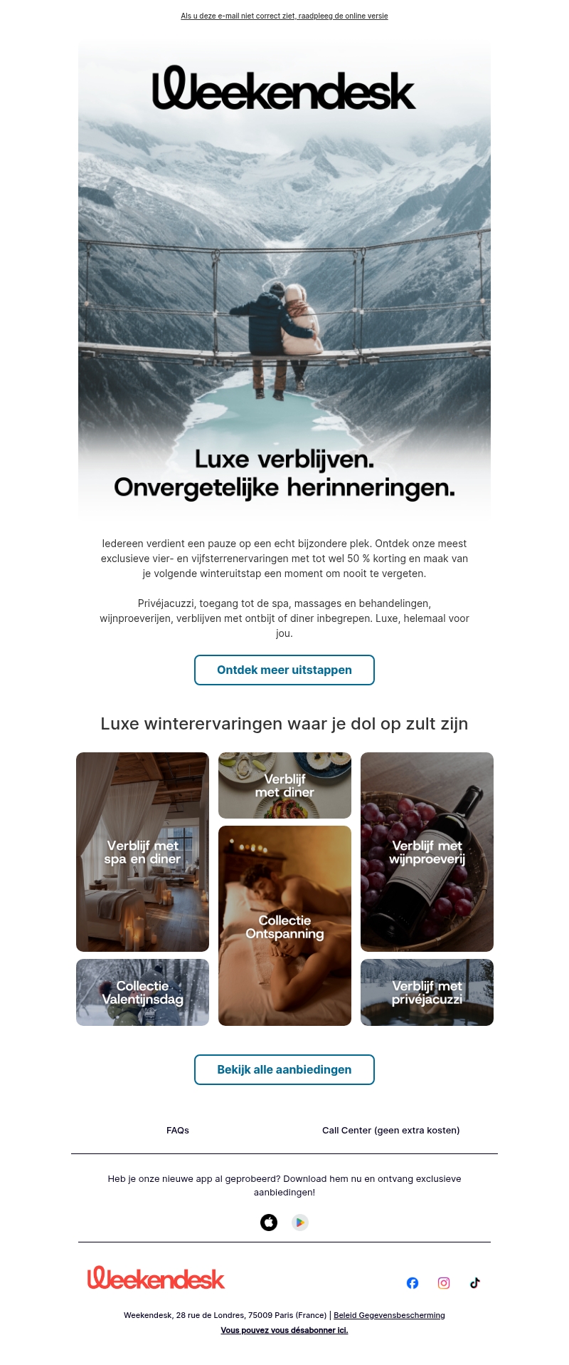 Luxe voor een zachte prijs Tot wel 50 % korting tijdens de winteruitverkoop Luxe voor een zachte prijs Tot wel 50 % korting tijdens de winteruitverkoop