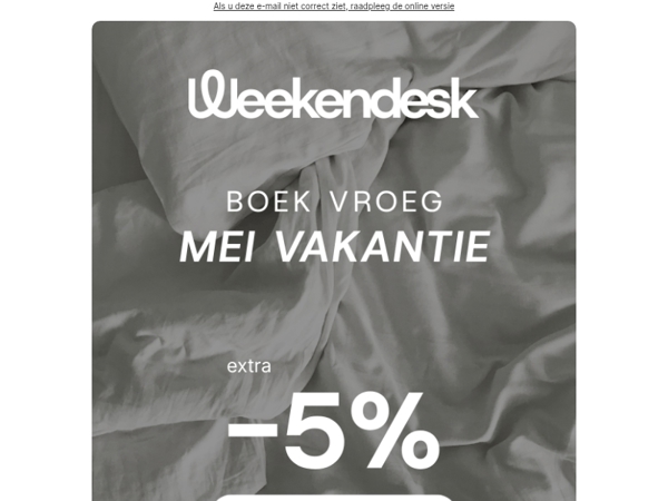 BOEK VROEG: de beste prijzen voor mei