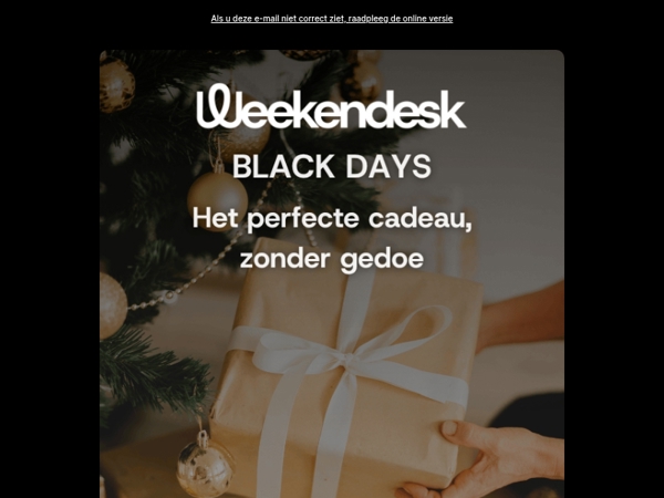 De Black Days beginnen: profiteer van € 20 korting op al onze cadeaus