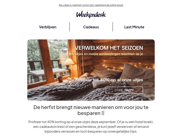 🍂 Welkom Herfst: tot 40% korting op geweldige reizen