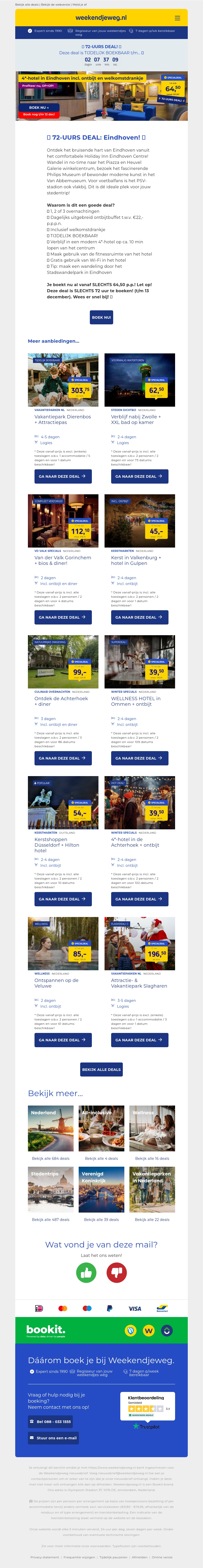 ⏰ 72-UURS DEAL! ⏰ 4*-hotel Eindhoven + ontbijt + welkomstdrankje €64,50 p.p.! 😱 ⏰ 72-UURS DEAL! ⏰ 4*-hotel Eindhoven + ontbijt + welkomstdrankje €64,50 p.p.! 😱