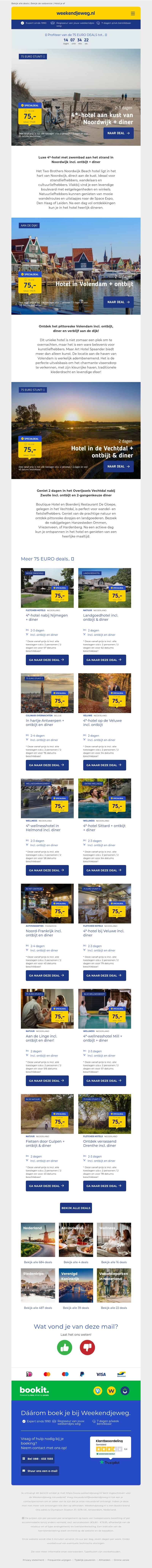 🤯 Boek NU voor 75 EUR pp + ontbijt + diner: Noordwijk, Volendam, Overijssels Vechtdal + MEER! 😱🔥 🤯 Boek NU voor 75 EUR pp + ontbijt + diner: Noordwijk, Volendam, Overijssels Vechtdal + MEER! 😱🔥