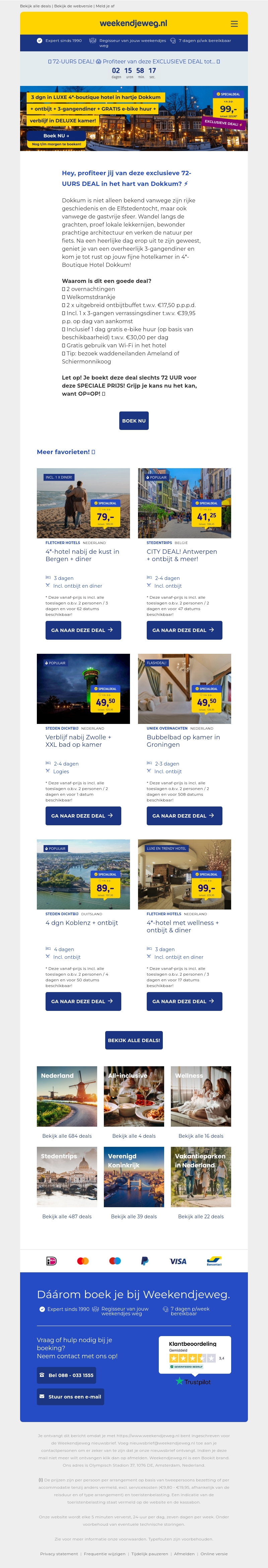 🔐 EXCLUSIEF! 👀 72-uurs deal: 3 dgn Dokkum + ontbijt + 3-gangendiner + GRATIS e-bike huur + verblijf in DELUXE kamer €99 pp! 🔥 🔐 EXCLUSIEF! 👀 72-uurs deal: 3 dgn Dokkum + ontbijt + 3-gangendiner + GRATIS e-bike huur + verblijf in DELUXE kamer €99 pp! 🔥