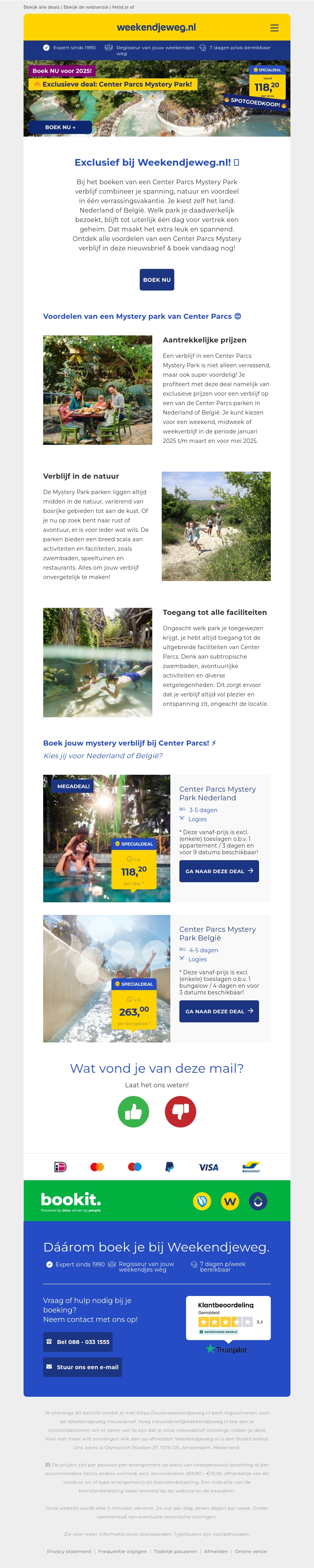 🔥 EXCLUSIEF: Center Parcs Mystery Parcs vanaf €118,20! 😱🤯 🔥 EXCLUSIEF: Center Parcs Mystery Parcs vanaf €118,20! 😱🤯