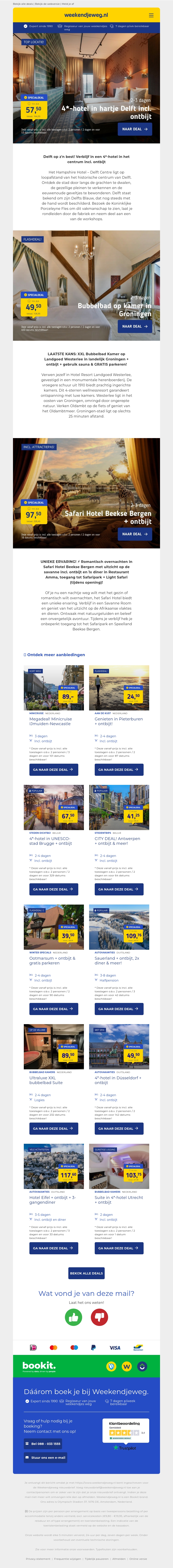 📣 LAATSTE KANS! ⏰ 4*-hotel Delft + ontbijt 57,50 | XXL Bubbelbad-kamer Groningen 49,50 | Safari Hotel Beekse Bergen 97,50 & meer! 📣 LAATSTE KANS! ⏰ 4*-hotel Delft + ontbijt 57,50 | XXL Bubbelbad-kamer Groningen 49,50 | Safari Hotel Beekse Bergen 97,50 & meer!