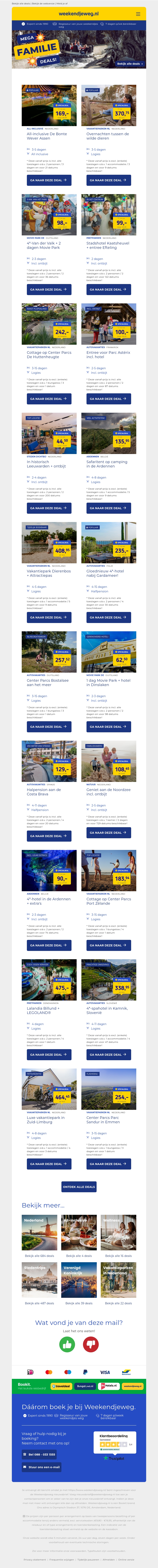 π₯ Mega Familie Deals! π₯ Beekse Bergen | Movie Park Germany | Bonte Wever | Center Parcs & MEER! π₯ Mega Familie Deals! π₯ Beekse Bergen | Movie Park Germany | Bonte Wever | Center Parcs & MEER!