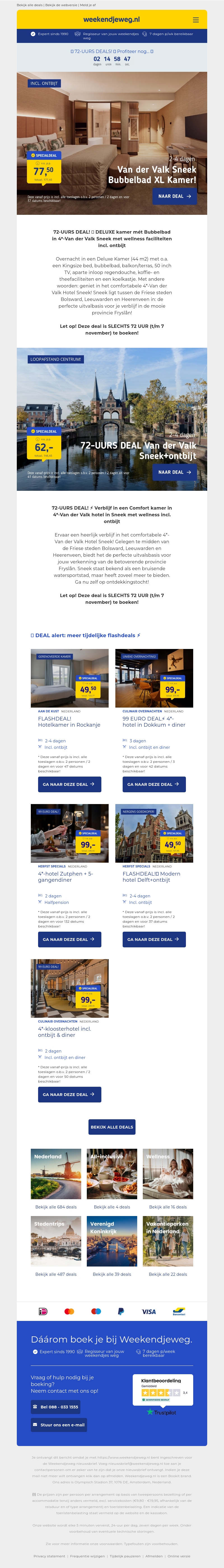 🚀 Nu POPULAIR: Deluxe BUBBELBAD kamer in 4*-Van der Valk Sneek + wellness + ontbijt €77,50 pp! 🤯⏰ 🚀 Nu POPULAIR: Deluxe BUBBELBAD kamer in 4*-Van der Valk Sneek + wellness + ontbijt €77,50 pp! 🤯⏰
