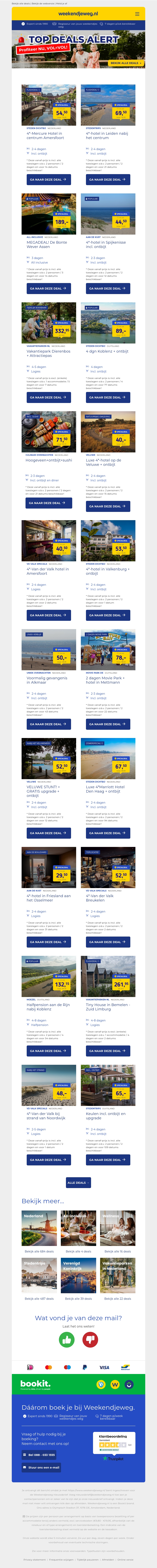 🚨 TOP DEALS ALERT! 🚨 4*-hotel Amersfoort + ontbijt €59,50 | 4*-hotel Leiden + ontbijt €69,50 | 3 dgn Bonte Wever Assen + all-inclusive €189 & MEER DEALS! 🚨 TOP DEALS ALERT! 🚨 4*-hotel Amersfoort + ontbijt €59,50 | 4*-hotel Leiden + ontbijt €69,50 | 3 dgn Bonte Wever Assen + all-inclusive €189 & MEER DEALS!