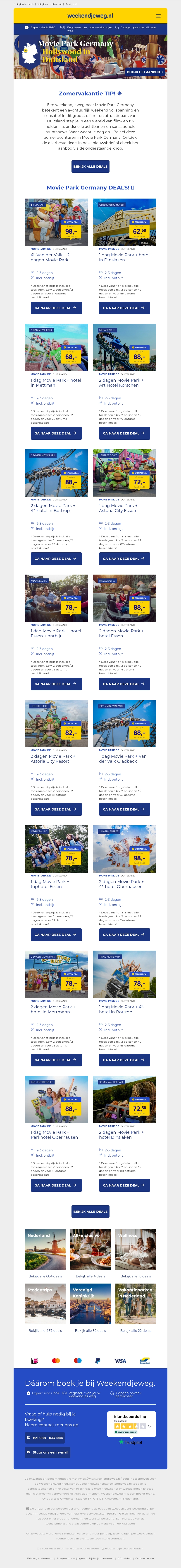 ☀️ Zomervakantie TIP: beleef avonturen voor jong & oud in Movie Park Germany vanaf 62,50 EUR pp! 💥🎢 ☀️ Zomervakantie TIP: beleef avonturen voor jong & oud in Movie Park Germany vanaf 62,50 EUR pp! 💥🎢