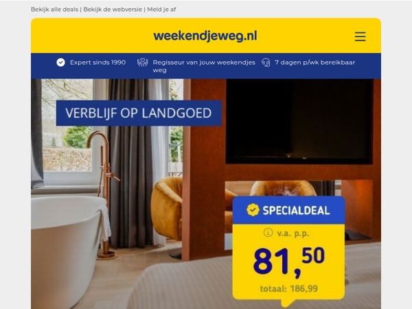 💫 Luxe suite in 4*-kasteelhotel op de Veluwe v.a. 81,50 | 🌲 4*-Boshotel nabij Utrecht + ontbijt v.a. 54,50 p.p.!