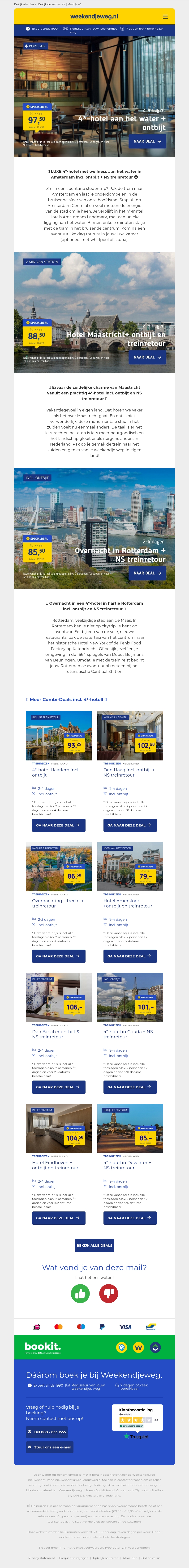 🚉 Combi-Deal: 4*-hotel + ontbijt + NS treinretour 🔥 - OP=OP! 👀 🚉 Combi-Deal: 4*-hotel + ontbijt + NS treinretour 🔥 - OP=OP! 👀