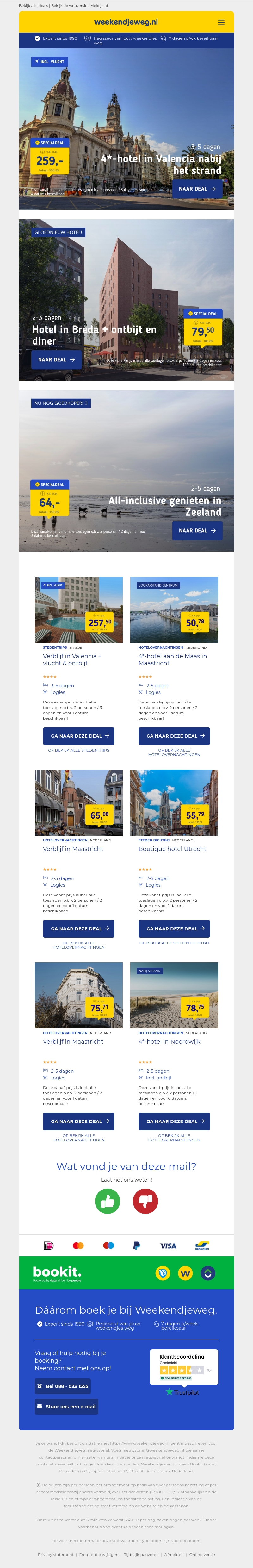 4*-hotel in Valencia nabij het strand v.a. €259 per persoon | Hotel in Breda + ontbijt en diner v.a. €79.50 per persoon & nog veel meer 4*-hotel in Valencia nabij het strand v.a. €259 per persoon | Hotel in Breda + ontbijt en diner v.a. €79.50 per persoon & nog veel meer