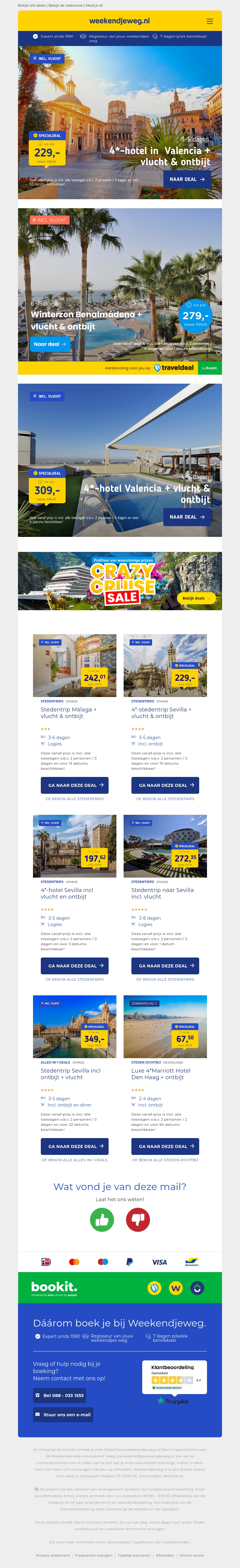 4*-hotel in Valencia + vlucht & ontbijt v.a. €229 per persoon | Winterzon Benalmádena + vlucht & ontbijt v.a. €279 per persoon & nog veel meer 4*-hotel in Valencia + vlucht & ontbijt v.a. €229 per persoon | Winterzon Benalmádena + vlucht & ontbijt v.a. €279 per persoon & nog veel meer