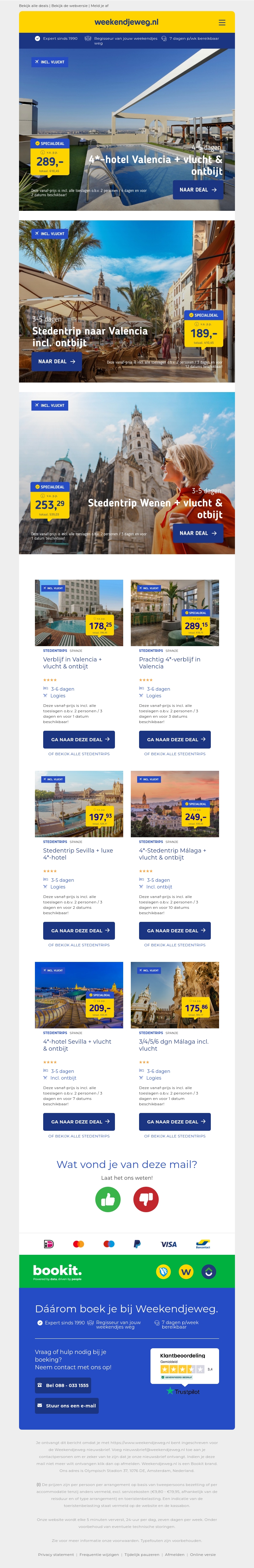 4*-hotel Valencia + vlucht & ontbijt v.a. €289 per persoon | Stedentrip naar Valencia incl. ontbijt v.a. €189 per persoon & meer 4*-hotel Valencia + vlucht & ontbijt v.a. €289 per persoon | Stedentrip naar Valencia incl. ontbijt v.a. €189 per persoon & meer