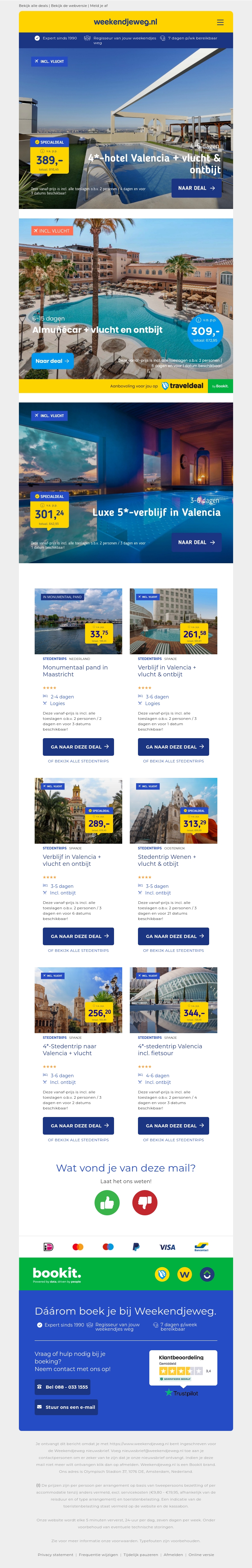 4*-hotel Valencia + vlucht & ontbijt v.a. €389 per persoon | Almuñécar + vlucht en ontbijt v.a. €309 per persoon & meer 4*-hotel Valencia + vlucht & ontbijt v.a. €389 per persoon | Almuñécar + vlucht en ontbijt v.a. €309 per persoon & meer