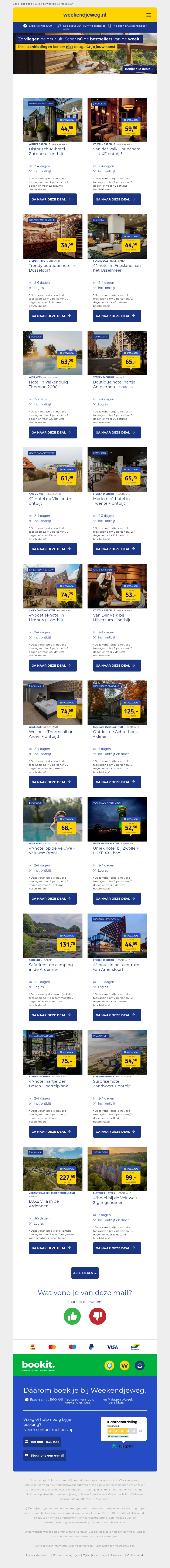 Extra voordelig weg? Bekijk deze top 20 deals! 🔥 Extra voordelig weg? Bekijk deze top 20 deals! 🔥