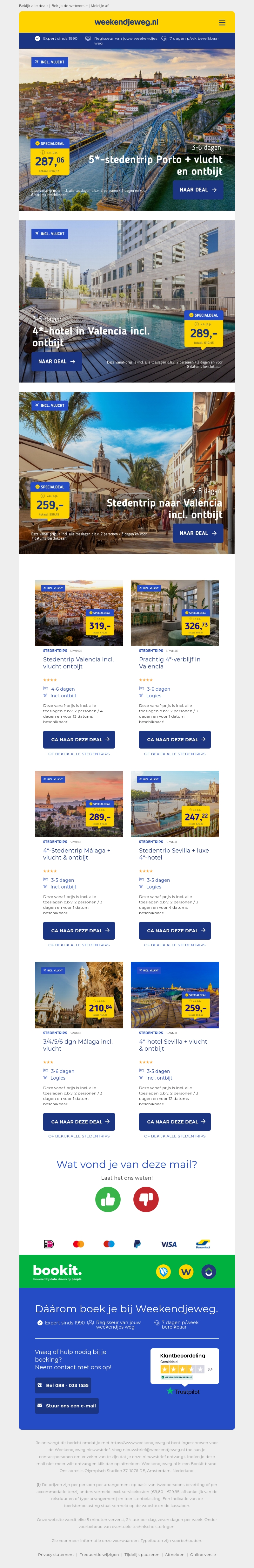 5*-stedentrip Porto + vlucht en ontbijt v.a. €287.06 per persoon | 4*-hotel in Valencia incl. ontbijt v.a. €289 per persoon & nog veel meer 5*-stedentrip Porto + vlucht en ontbijt v.a. €287.06 per persoon | 4*-hotel in Valencia incl. ontbijt v.a. €289 per persoon & nog veel meer