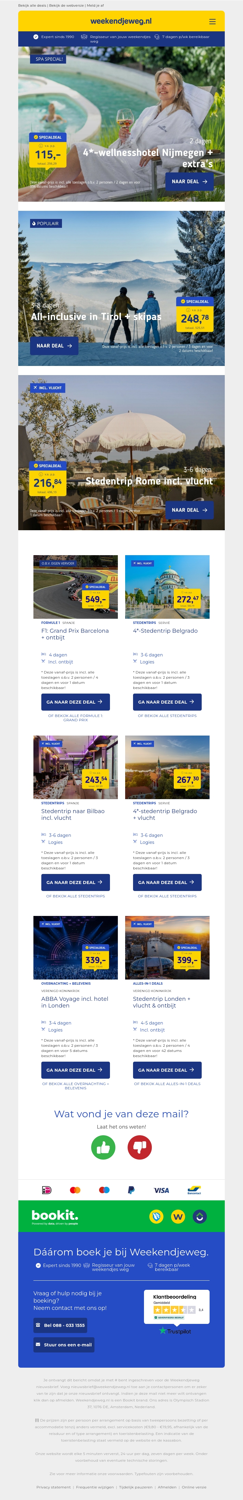4*-wellnesshotel Nijmegen + extra's v.a. €115 per persoon | All-inclusive in Tirol + skipas v.a. €248.78 per persoon & meer 4*-wellnesshotel Nijmegen + extra's v.a. €115 per persoon | All-inclusive in Tirol + skipas v.a. €248.78 per persoon & meer
