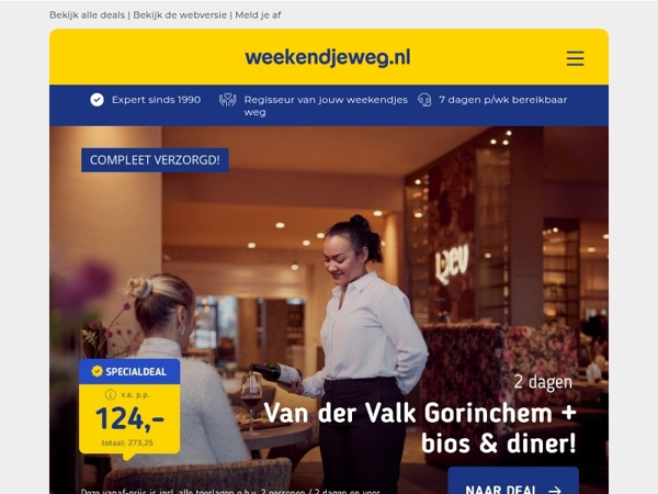 ✨ Van der Valk Specials: Gorinchem + 3-gangendiner, bios & meer 124,- | Sassenheim + ontbijt, 3-gangendiner & meer 102,- 🔥