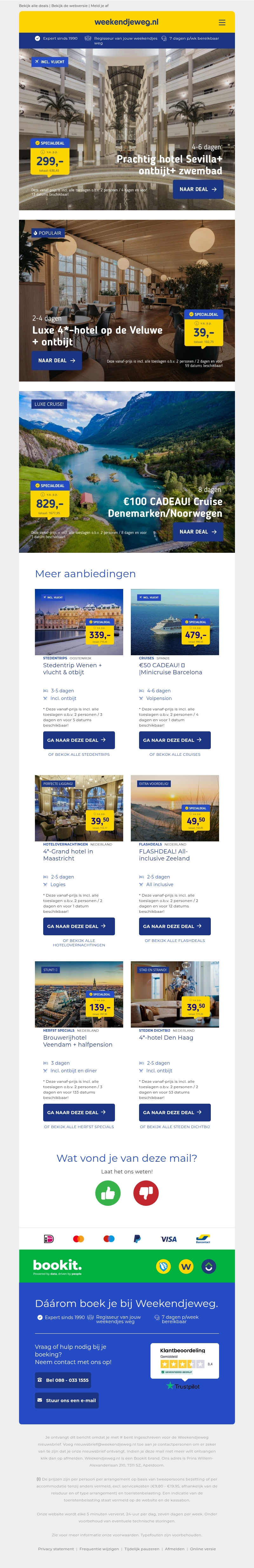 📣 Prijsverlaging: Stedentrip Sevilla + zwembad v.a. 299 | Luxe 4*-hotel de Veluwe + ontbijt v.a. 39 p.p.! 📣 Prijsverlaging: Stedentrip Sevilla + zwembad v.a. 299 | Luxe 4*-hotel de Veluwe + ontbijt v.a. 39 p.p.!