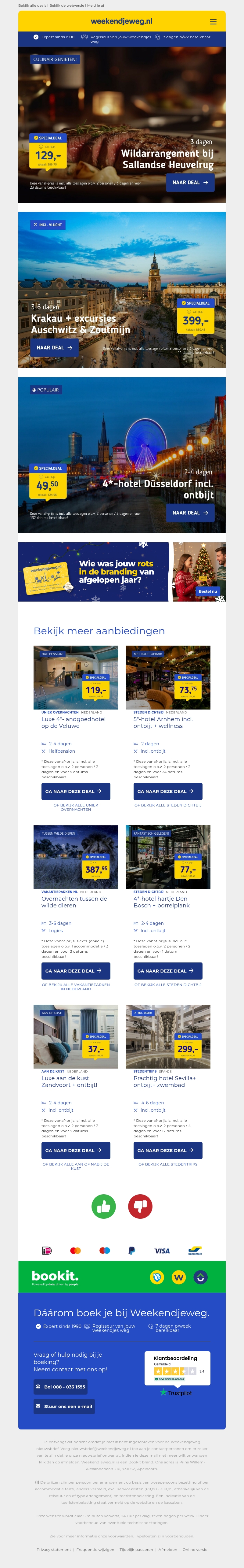 🌟 Wildarrangement Sallandse Heuvelrug v.a. 129 | Krakau + excursies Auschwitz & Zoutmijn v.a. 399 p.p.! 🌟 Wildarrangement Sallandse Heuvelrug v.a. 129 | Krakau + excursies Auschwitz & Zoutmijn v.a. 399 p.p.!