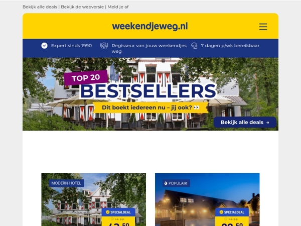 Iedereen boekte deze 20 deals, jij ook? 👀 Brabant + ontbijt & welkomstdrankje 42,50 & MEER! 🔥