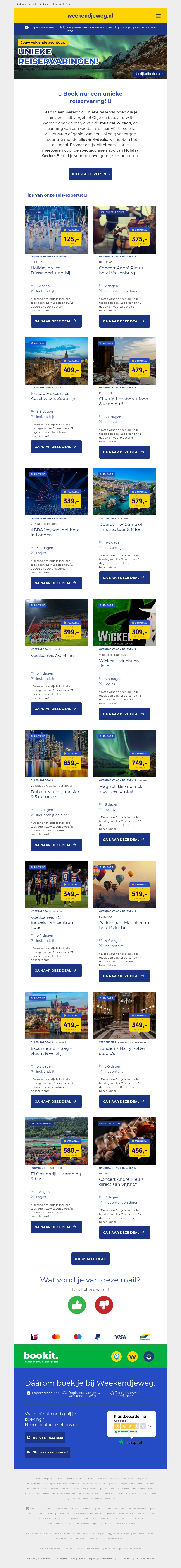 Boek nu: een onvergetelijke ervaring! ⛸️ Holiday on Ice | Alles-in-1-Deals | 🎭 WICKED Muscial | Voetbalreizen & meer! Boek nu: een onvergetelijke ervaring! ⛸️ Holiday on Ice | Alles-in-1-Deals | 🎭 WICKED Muscial | Voetbalreizen & meer!