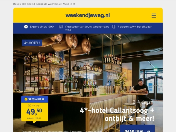 😍 4*-hotel bij Callantsoog + ontbijt v.a. 49,50 | Verblijf in HARTJE Zutphen v.a. 44,50 | LAATSTE kans ledendeal Bonte Wever!