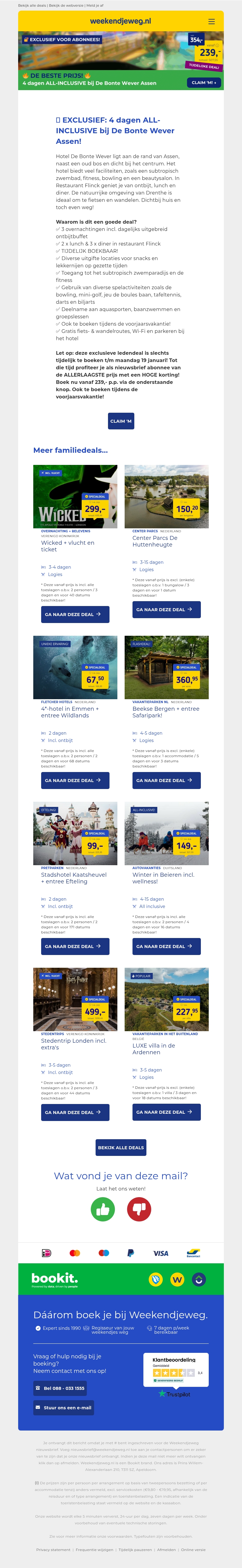 🔐 EXCLUSIEVE DEAL: 4 dagen ALL-INCLUSIVE bij De Bonte Wever Assen v.a. 239,- p.p.! 🔥😱 🔐 EXCLUSIEVE DEAL: 4 dagen ALL-INCLUSIVE bij De Bonte Wever Assen v.a. 239,- p.p.! 🔥😱