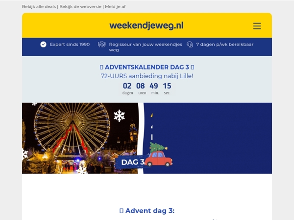🌟 Advent Dag 3: Exclusieve 72-uurs deal nabij Lille + extra’s! ⏳😱