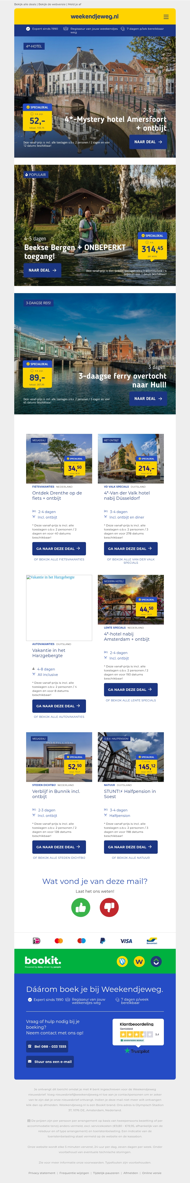 π°οΈ Vroege vogel deals: 4*-Mystery hotel Amersfoort + ontbijt v.a. 52,- p.p. | Lake Resort Beekse Bergen + AttractiePas v.a. 315,- & nog veel meer! π°οΈ Vroege vogel deals: 4*-Mystery hotel Amersfoort + ontbijt v.a. 52,- p.p. | Lake Resort Beekse Bergen + AttractiePas v.a. 315,- & nog veel meer!