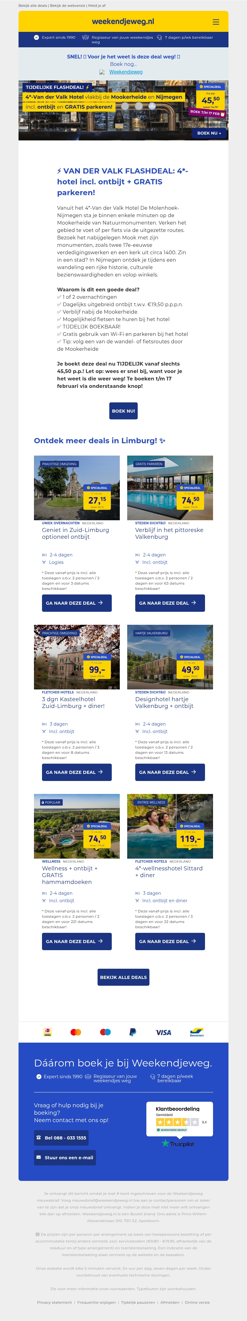 ⚡ Van der Valk FLASHDEAL: 4*-hotel bij de Mookerheide & Nijmegen incl. ontbijt v.a. SLECHTS 45,50 p.p.! ⚡ Van der Valk FLASHDEAL: 4*-hotel bij de Mookerheide & Nijmegen incl. ontbijt v.a. SLECHTS 45,50 p.p.!
