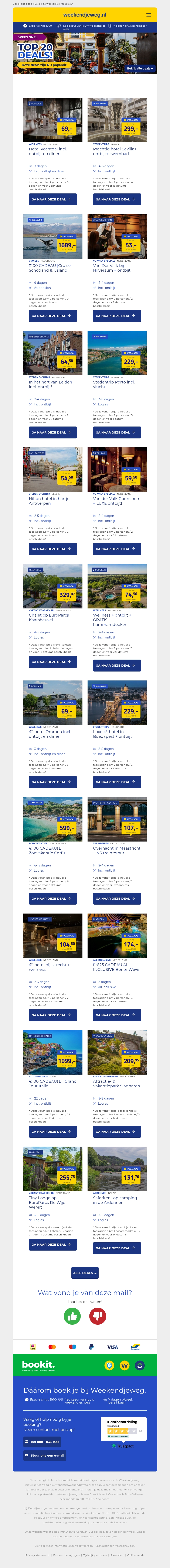 TOP 20! 🔥 3 dgn 4*-hotel Vechtdal + ontbijt + 3-gangendiner + extra's v.a. 74,- p.p. | Extra voordelig naar Sevilla + vlucht & ontbijt v.a. 299,- p.p. & NOG VEEL MEER! TOP 20! 🔥 3 dgn 4*-hotel Vechtdal + ontbijt + 3-gangendiner + extra's v.a. 74,- p.p. | Extra voordelig naar Sevilla + vlucht & ontbijt v.a. 299,- p.p. & NOG VEEL MEER!