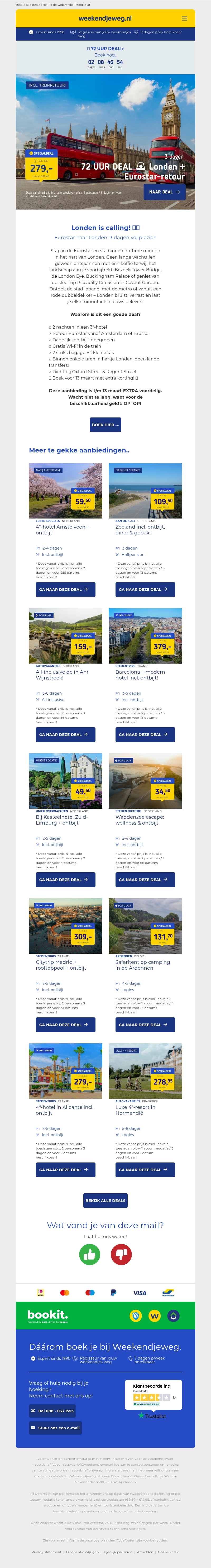 🚨 72 UUR DEAL! ⚡Eurostar naar Londen: incl. 2 nachten met ontbijt NU 279 p.p.! 🤯 🚨 72 UUR DEAL! ⚡Eurostar naar Londen: incl. 2 nachten met ontbijt NU 279 p.p.! 🤯