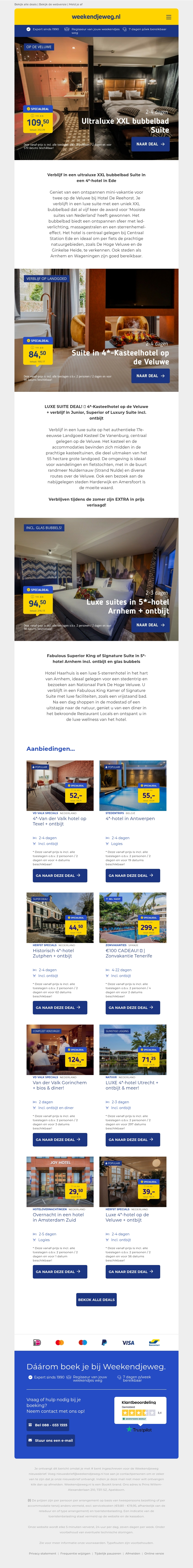 💎 Ultraluxe Suite Deals: 4*- of 5*-hotel incl. SUITE met BAD v.a. 84,50 p.p.! 😍 💎 Ultraluxe Suite Deals: 4*- of 5*-hotel incl. SUITE met BAD v.a. 84,50 p.p.! 😍