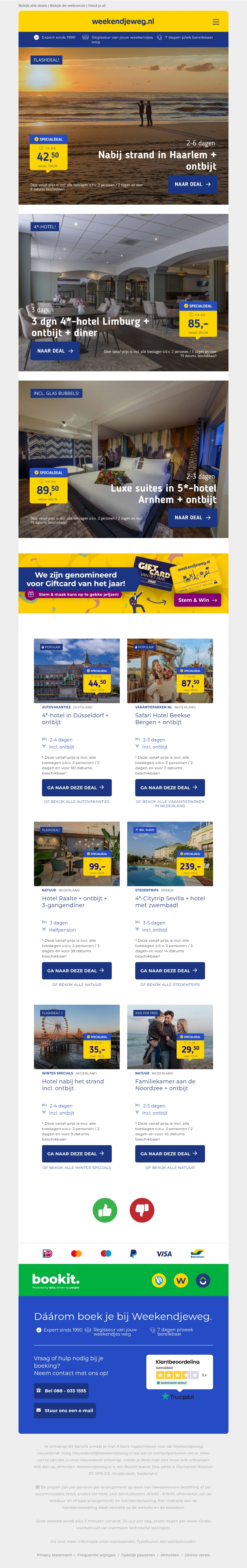 FLASHDEAL! ⚡ Ibis Haarlem bij Bloemendaal + ontbijt v.a. 42,50 | 3 dgn Limburg + ontbijt & diner SLECHTS 85 pp! FLASHDEAL! ⚡ Ibis Haarlem bij Bloemendaal + ontbijt v.a. 42,50 | 3 dgn Limburg + ontbijt & diner SLECHTS 85 pp!